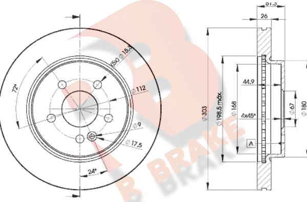 R Brake 78RBD24210 - Тормозной диск unicars.by