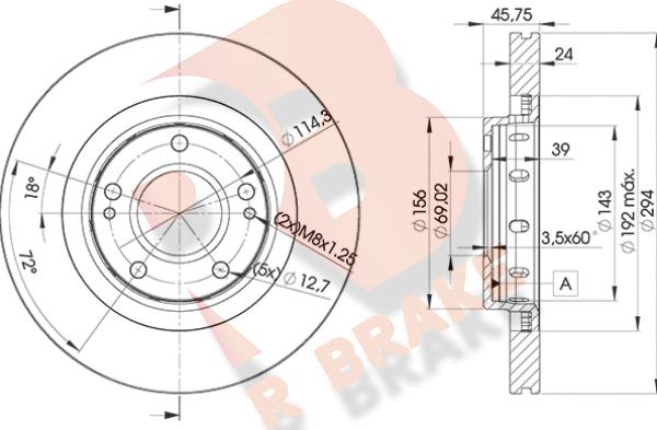 R Brake 78RBD25924 - Тормозной диск unicars.by