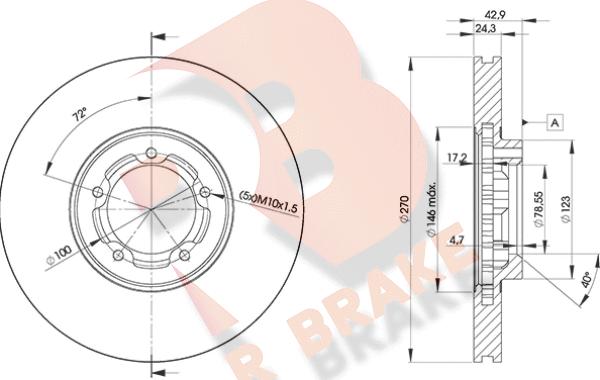 R Brake 78RBD25611 - Тормозной диск unicars.by