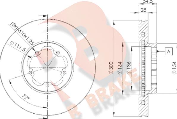 R Brake 78RBD25630 - Тормозной диск unicars.by