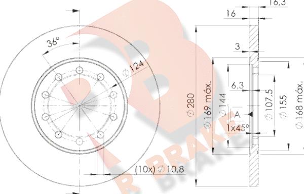 R Brake 78RBD25631 - Тормозной диск unicars.by