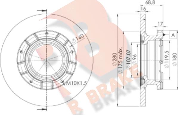 R Brake 78RBD25633 - Тормозной диск unicars.by