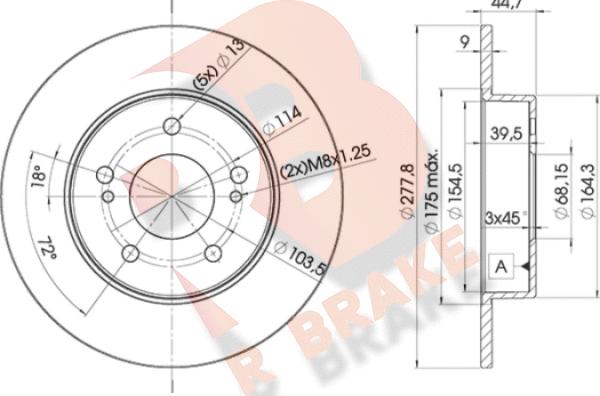 R Brake 78RBD25059 - Тормозной диск unicars.by