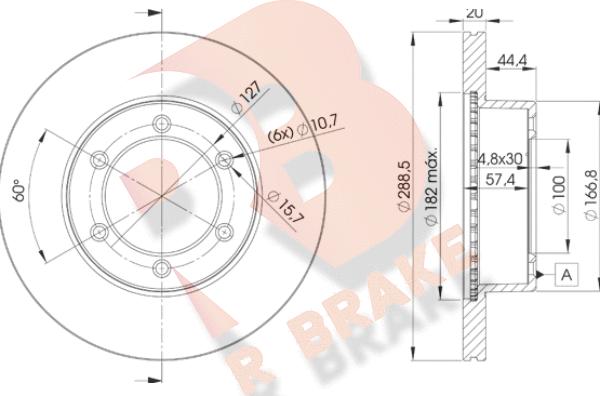 R Brake 78RBD25190 - Тормозной диск unicars.by