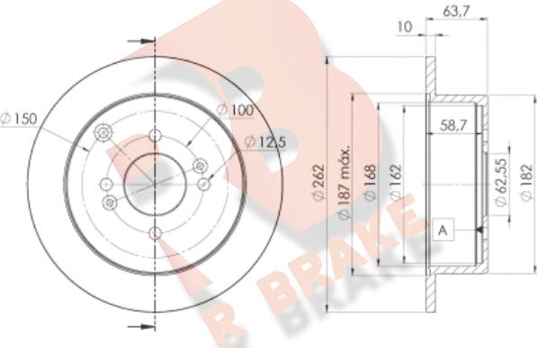 R Brake 78RBD25102 - Тормозной диск unicars.by