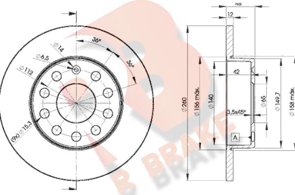 R Brake 78RBD25310 - Тормозной диск unicars.by