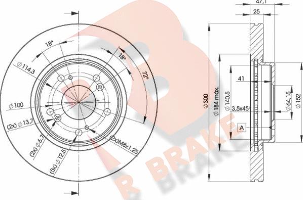 R Brake 78RBD25251 - Тормозной диск unicars.by