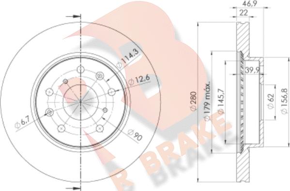 R Brake 78RBD26041 - Тормозной диск unicars.by