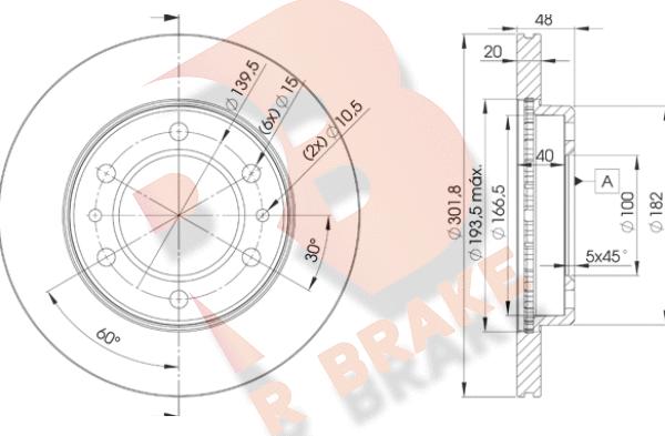 R Brake 78RBD26004 - Тормозной диск unicars.by