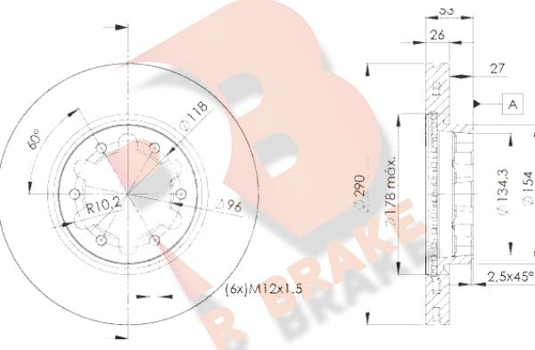 R Brake 78RBD26031 - Тормозной диск unicars.by