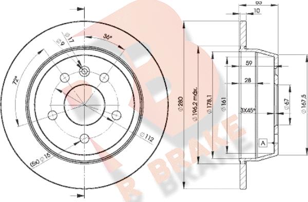 R Brake 78RBD26381 - Тормозной диск unicars.by