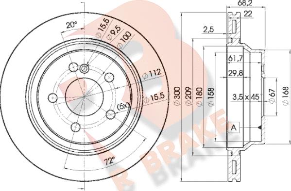 R Brake 78RBD20910 - Тормозной диск unicars.by