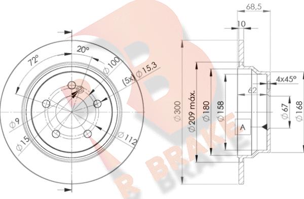 R Brake 78RBD20413 - Тормозной диск unicars.by