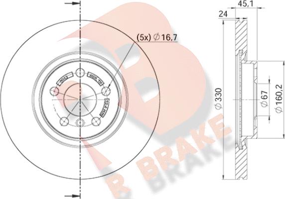 R Brake 78RBD20043 - Тормозной диск unicars.by