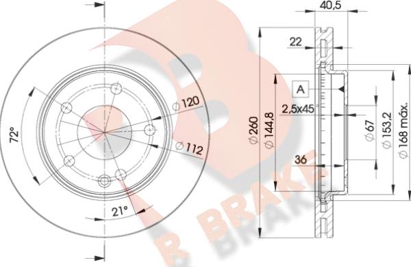 R Brake 78RBD20113 - Тормозной диск unicars.by