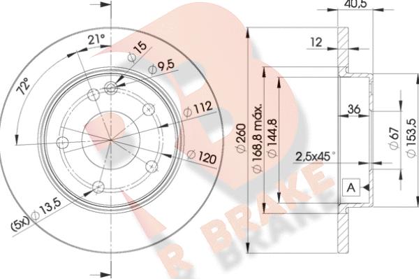 R Brake 78RBD20112 - Тормозной диск unicars.by