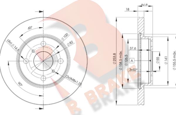 R Brake 78RBD21608 - Тормозной диск unicars.by