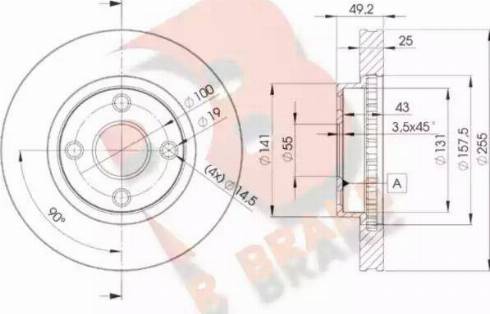 R Brake 78RBD21330 - Тормозной диск unicars.by