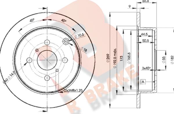 R Brake 78RBD21221 - Тормозной диск unicars.by