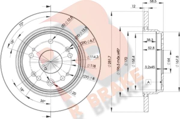 R Brake 78RBD21706 - Тормозной диск unicars.by