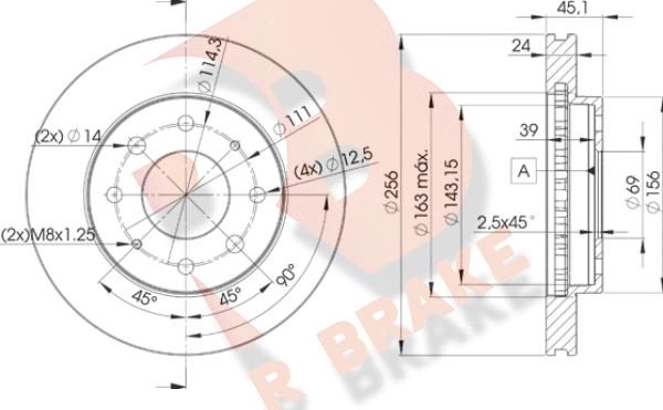 R Brake 78RBD28107 - Тормозной диск unicars.by