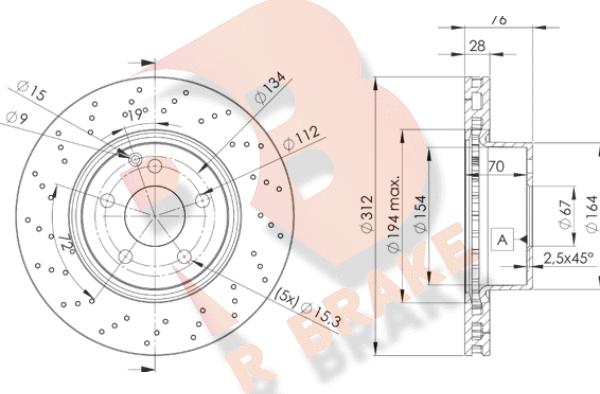 R Brake 78RBD23054 - Тормозной диск unicars.by