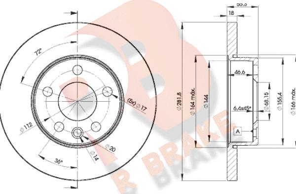 R Brake 78RBD23018 - Тормозной диск unicars.by