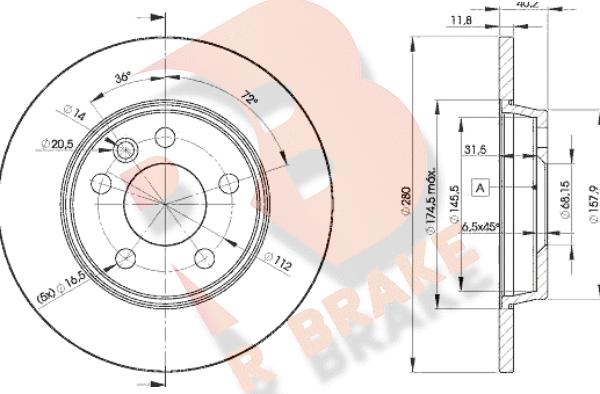 R Brake 78RBD23111 - Тормозной диск unicars.by