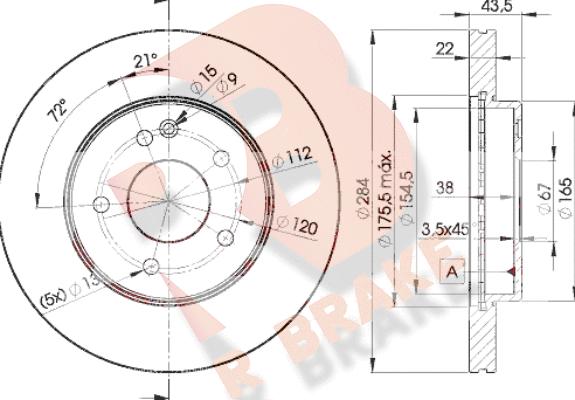 R Brake 78RBD23182 - Тормозной диск unicars.by