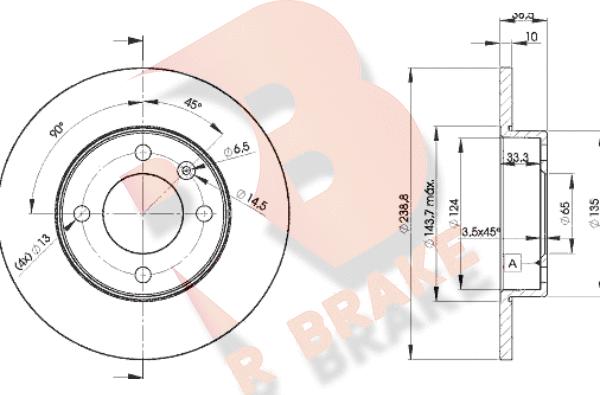 R Brake 78RBD23325 - Тормозной диск unicars.by