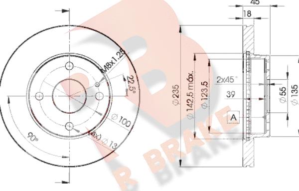 R Brake 78RBD23254 - Тормозной диск unicars.by