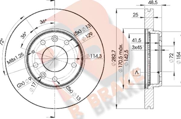 R Brake 78RBD23269 - Тормозной диск unicars.by