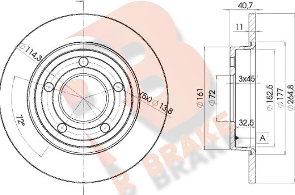 R Brake 78RBD23275 - Тормозной диск unicars.by