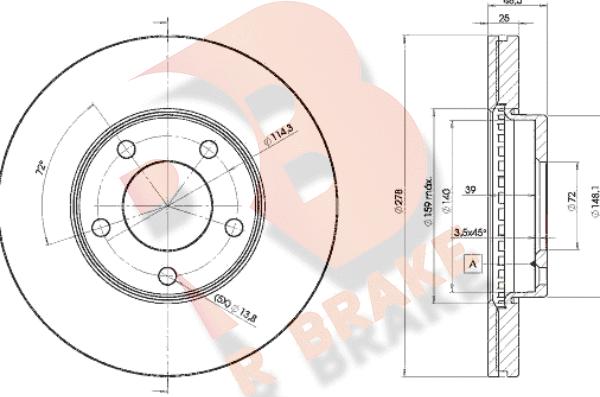 R Brake 78RBD23272 - Тормозной диск unicars.by