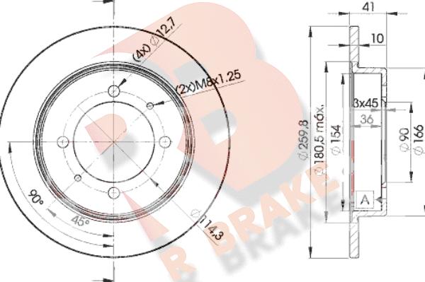 R Brake 78RBD22940 - Тормозной диск unicars.by