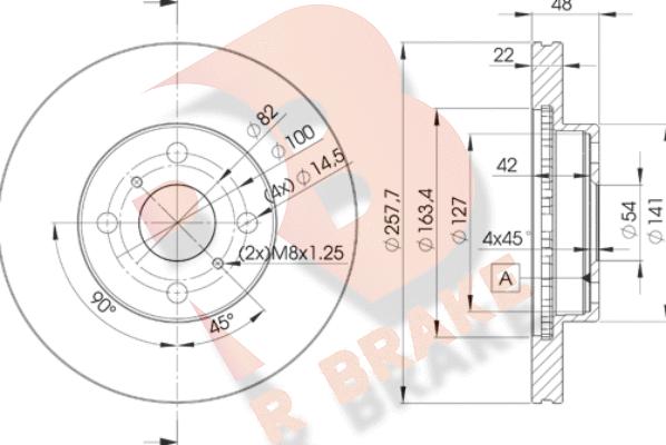 R Brake 78RBD22490 - Тормозной диск unicars.by