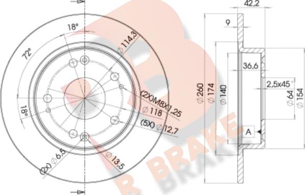 R Brake 78RBD22510 - Тормозной диск unicars.by