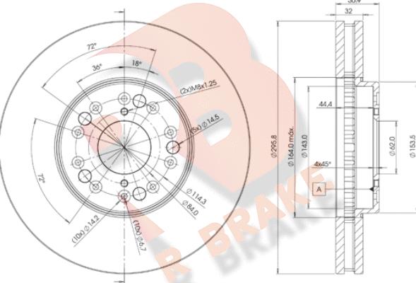 R Brake 78RBD22611 - Тормозной диск unicars.by