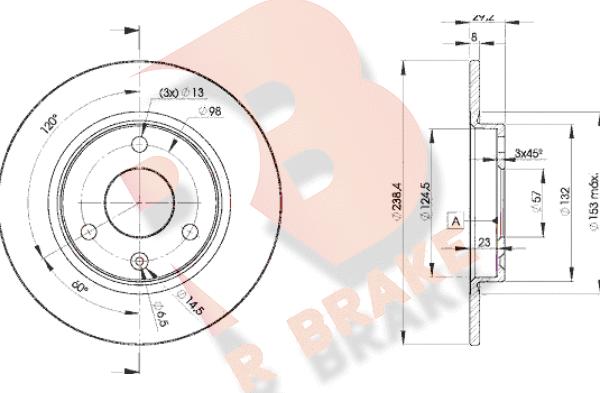 R Brake 78RBD27199 - Тормозной диск unicars.by