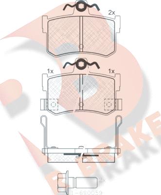 R Brake RB0995-701 - Тормозные колодки, дисковые, комплект unicars.by