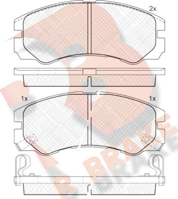 R Brake RB0990 - Тормозные колодки, дисковые, комплект unicars.by