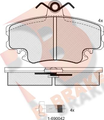 R Brake RB0993-204 - Тормозные колодки, дисковые, комплект unicars.by