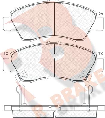 R Brake RB0958 - Тормозные колодки, дисковые, комплект unicars.by