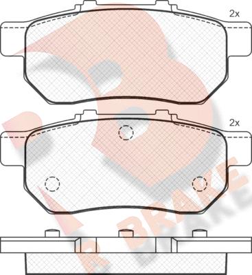 R Brake RB0960 - Тормозные колодки, дисковые, комплект unicars.by