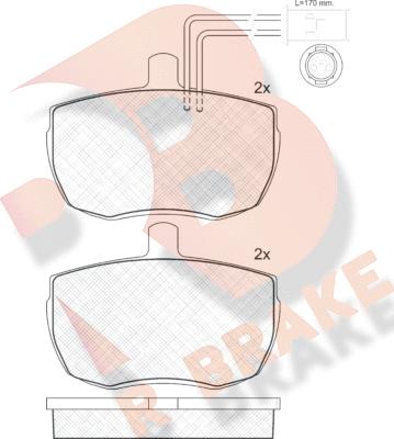 R Brake RB0935 - Тормозные колодки, дисковые, комплект unicars.by