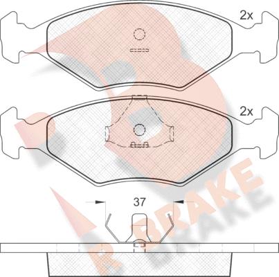 R Brake RB0926 - Тормозные колодки, дисковые, комплект unicars.by