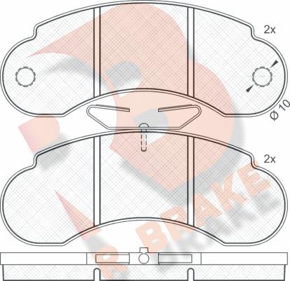 R Brake RB0452 - Тормозные колодки, дисковые, комплект unicars.by