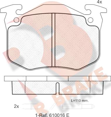 R Brake RB0469 - Тормозные колодки, дисковые, комплект unicars.by