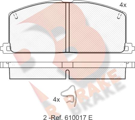 R Brake RB0462 - Тормозные колодки, дисковые, комплект unicars.by