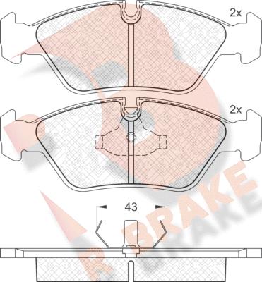 R Brake RB0423 - Тормозные колодки, дисковые, комплект unicars.by